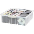 IRIS Large Media Storage Box, 3 Pack, Clear