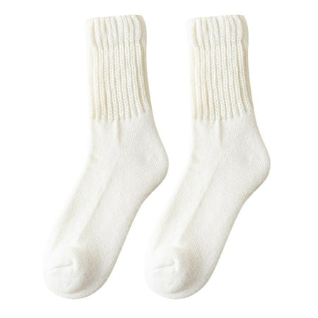 

QYZEU Lace Socks Spotted Tights Women Women Solid Color Socks Mid Tube Autumn And Qinter All Long Tube Pure Colored Cotton Pile Socks
