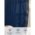 thumbnail image 6 of Sheer Curtains 84 Inches Long, Navy Blue Geometric Semi Sheer Curtains Light Filtering Window Treatment, Farmhouse Geo Retro Art Watercolor Privacy Voile Drapes for Living Room Bedroom 52x84 Inch, 6 of 7