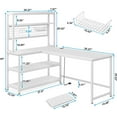 thumbnail image 3 of Tribesigns Modern Built In Charging Station L Shape Desk with Storage Shelves, White, 3 of 5