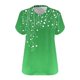 thumbnail image 5 of Camisetas Casuales de las Mujeres Más Tamaño V-Cuello Impresión Manga Corta Color Sólido Base de Verano Superior, Ligero para Diario, 5 of 9