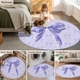 thumbnail image 5 of Small Round Rug 3Ft Washable Non-Slip, Purple Bow Circle Area Rugs for Living Room Bedroom, Cute Bowknot Simple Pure Color Indoor Floor Mats Carpet Runner for Home Decor, 5 of 8