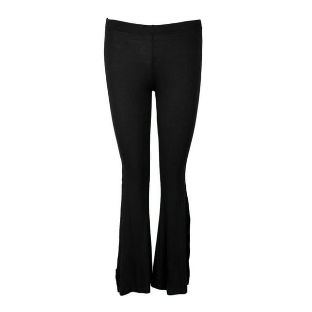 Pantalón para mujer Leche Seda Danza del vientre Slit L Negro Sunnimix Pantalones de hendidura