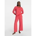 thumbnail image 3 of Joyspun Women's Cozy Lounge Collection Hacci Knit Long Sleeve Sleep Top, Sizes XS to 3X, 3 of 6