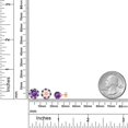 thumbnail image 6 of Gem Stone King 18K Rose Gold Plated Silver Purple Amethyst  Earrings with Jackets for Women | 2.00 Cttw | Gemstone February Birthstone | Round 6MM, 6 of 6