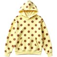 thumbnail image 3 of Girls Polka Dot Print Hoodie, Long Sleeve Pullover Sweatshirt with Pouch Pocket for Fall, 3 of 4