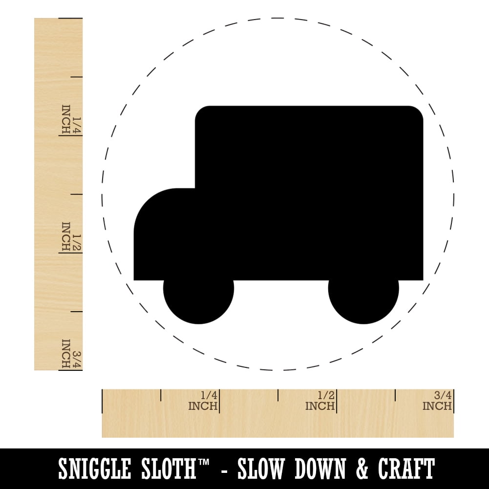 School Bus Solid Self-Inking Rubber Stamp Ink Stamper - Black Ink - Small 3/4 Inch