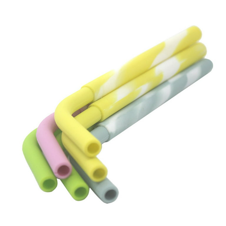 OAVQHLG3B Reusable Silicone Straws Biting Straw for Toddlers & Kids,BPA  Free,Flexible Short Drinking Straws with Storage Box 