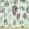 thumbnail image 2 of Ambesonne Earthy Fabric by the Yard Upholstery, Grunge Stamp Look Leaves, 2 Yards, Dark Warm Taupe Grey, 2 of 5