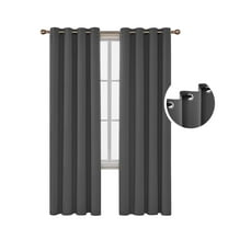 Deconovo Room Darkening Curtains Pack of 2, Energy Saving, Dark Gray, 55W x 84L Inch, Noise Reducing Thermal Insulated Drapes for Living Room Windows