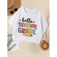 thumbnail image 1 of Girls' T-Shirt - "Hello SECOND GRADE" Back-to-School Tee - Lightweight Knit Shirt for 2nd Grade First of School Celebration - Easy-Care Girls' Casual Tee, 1 of 6