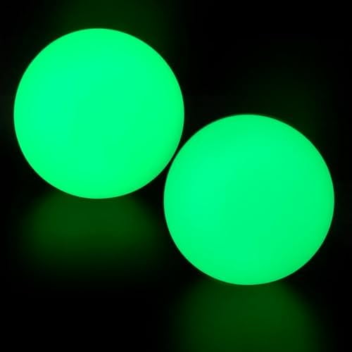 Street Hockey Balls Glow in The Dark Sports Balls for Indoor Outdoor Road Roller and Field Hockey Games(2 PCS 2.56 Inches)$$Sport & Recreation Other
