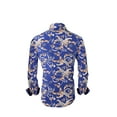 thumbnail image 2 of Mens PREMIERE Long Sleeve Button Down Dress Shirt BLUE DESIGNER PAISLEY, 2 of 3