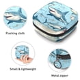 thumbnail image 3 of Shark Velvet Period Bag Storage Organizer for Tampons and Pads, Small Bag with Sponge and Oxford Cloth, 4.7x6.6x6.6 in, Period Pouch, 3 of 6