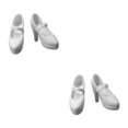 thumbnail image 2 of Dalazy Chaussures de Poupée Talons Hauts Élégants Accessoires pour Poupée 1/6 Fille Blanc 2Set, 2 of 6