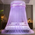 thumbnail image 5 of Uuiauoio Canopy Bed Mosquito Net,Dome Ceiling Mounted Princess Style Bed Curtain with Lace Trim,Foldable Floor Standing Canopy for Bedroom Decor,Breathable Mesh Fabric for Double and Queen Size Beds, 5 of 6