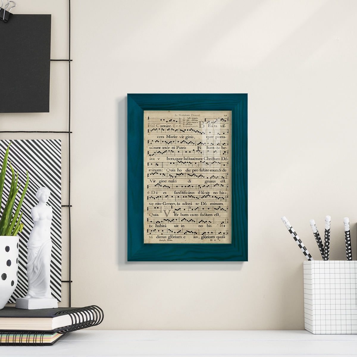 Vellum Songbook IV -Framed Print w/glass-Ocean Blue
