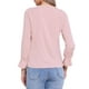 thumbnail image 3 of BLUSA CON VOLANTES PARA MUJER INSPIRE CHIC, ELEGANTE, CON ESCOTE EN V, DE MANGA LARGA, TOP FORMAL, TAMAÑO S, ROSA CLARO-1, 3 of 6