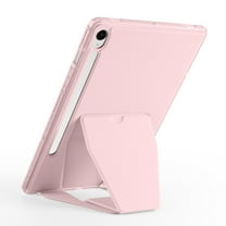 TECH CIRCLE Slim Back Cover Case for Samsung Galaxy Tab S10 /S9 /S9 FE Plus (12.4"), Built-in Kickstand, Supports S Pen Charging & Attachment, TPU/PU Leather Protective Lightweight Thin Case, Pink