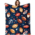 thumbnail image 2 of Football Blanket Football Throw Blanket Super Soft Plush Flannel Fleece Bedding Footballs Gifts for Boys Girls Men Women Lovers Adults Stuff for Couch Sofa Bed Room Decor 40"X50", 2 of 7