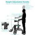 thumbnail image 4 of Goplus Folding Medical Rollator Walker Aluminum Transport Chair Adjustable Handle Black, 4 of 12