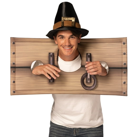 Rasta Imposta Pilgrim Punishment Stockade Thanksgiving Halloween Costume, Multicolor, Adult One Size, R1291-OS