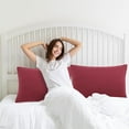 thumbnail image 5 of PiccoCasa 2 Pcs Microfiber Pillowcases, Burgundy Zipper Closure, 5 of 8