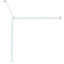 Wall Mounted Adjustable L-Shaped Corner Bathtub Curtain Rod 37" to 71"L - Width 31.5" White