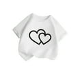 thumbnail image 2 of Hiijoy Little Girls Summer Casual T-Shirt Heart Graphic Short Sleeved T Shirt, Sizes 1-14, 2 of 4
