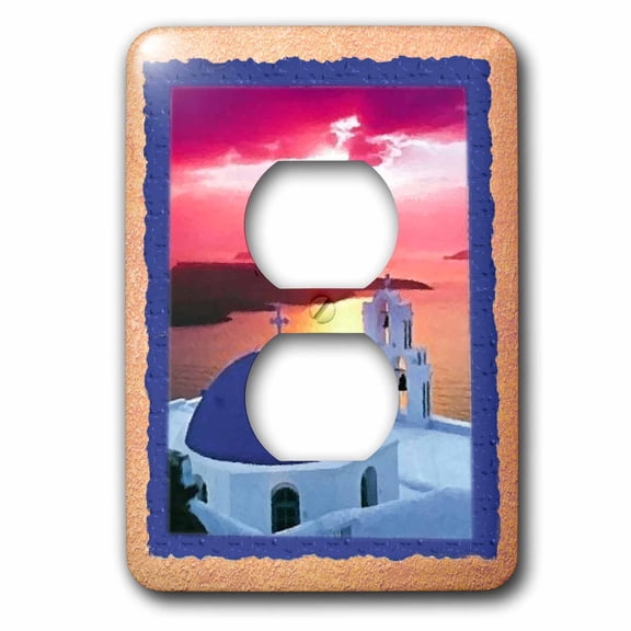 3dRose, Red Skies Over Greece, 2 plug outlet cover