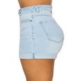 thumbnail image 2 of FashionMille Women Slim Fit High Waist Rolled Hem Stretch Denim Jean Shorts, 2 of 4
