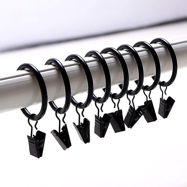 60 Pack Anneaux de Rideau Ronds Antirouille Diamètre Intérieur 1,26 Pouces Anneaux de Rideau en Acier Massif Anneaux de Draperie à Illets Clip de Matériel de Fenêtre