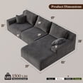 thumbnail image 5 of EnHomee Modular L-Shaped Couch for Livingroom Convertible Cloud Sofa Boneless Sectional Couch for Home, Grey(Corduroy), 5 of 13