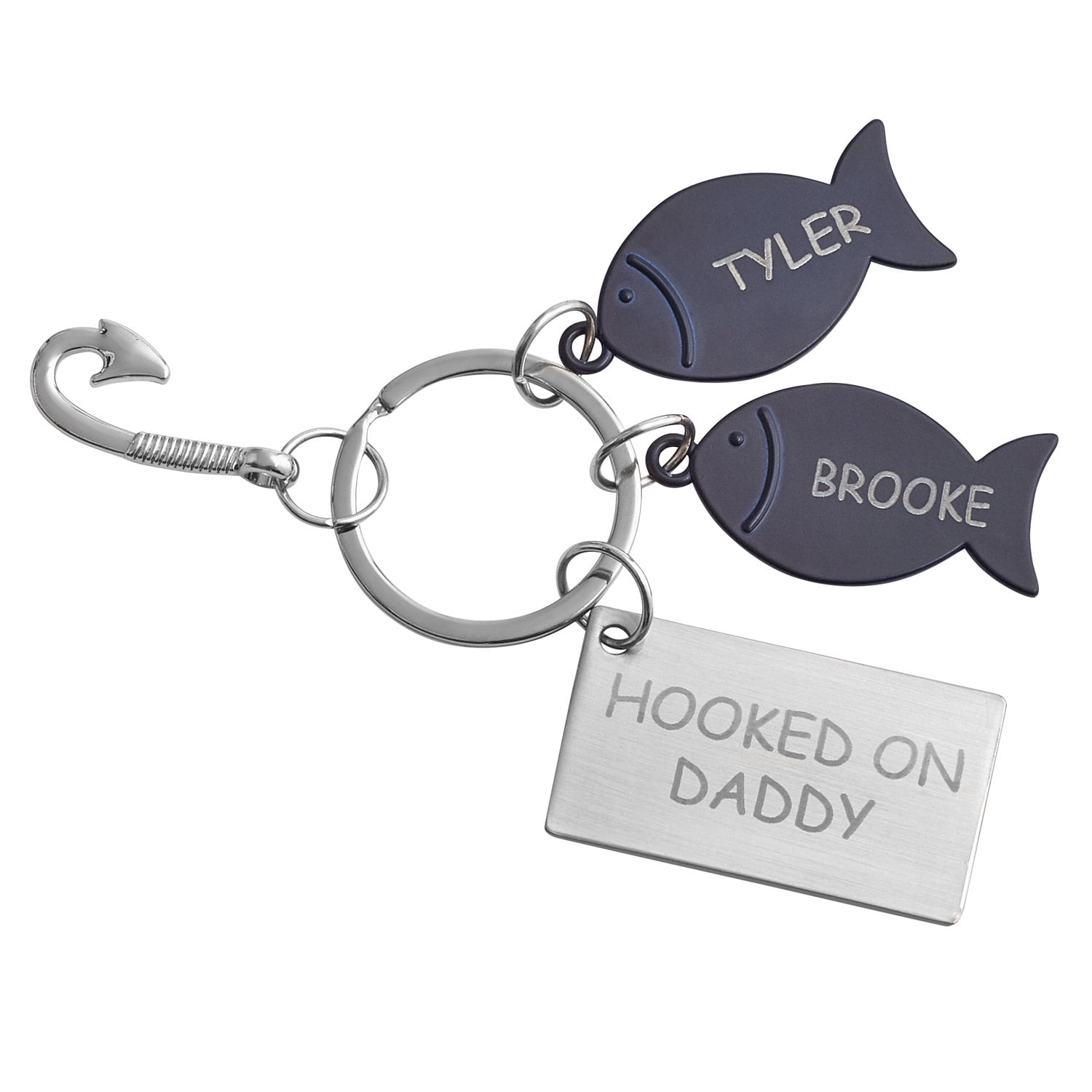 ONLINE Personalized Hooked On You Keychain 2 Fish