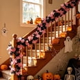 thumbnail image 6 of Chmadoxn Pastel Halloween Decor Pink & Purple Artificial Maple Leaf Garland, 66.9" Faux Hanging Vine Foliage for Fireplace Mantel Table Centerpiece Indoor Home Decoration, 6 of 9
