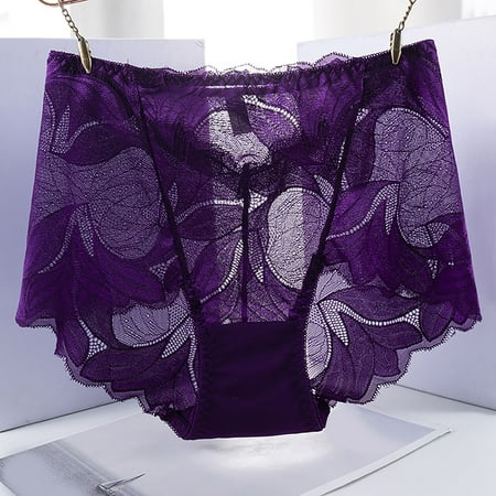 Women s Underwear Microfiber Lace Triangle Seamless High Waist Large Size Panties Soft Stretch Brief