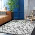 thumbnail image 2 of SAFAVIEH Horizon Milica Abstract Shag Area Rug, Ivory/Green, 6'7" x 6'7" Square, 2 of 8