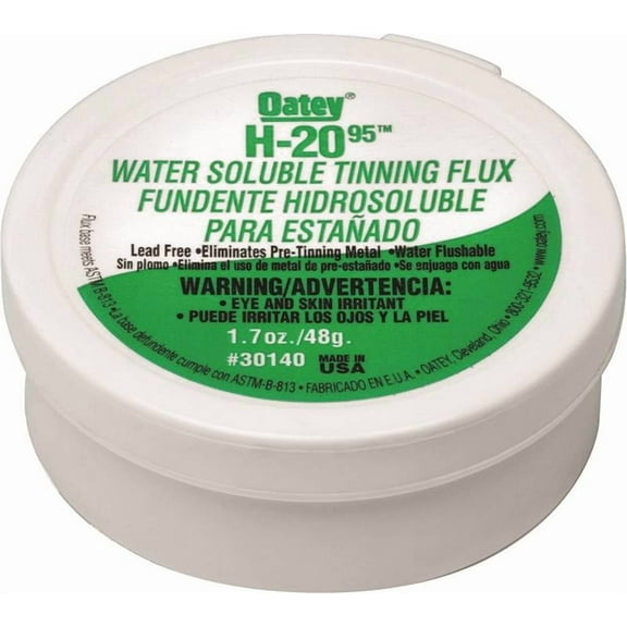 Oatey H-20 Series 30140 Water Soluble Flux, 1.7 oz, Paste, Gray