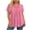 Pink, variant on ClodeEU Women's Round Neck Short Sleeve Pleated Flowy Tunic Top,Casual Loose Curved Hem Blouse Army Green,Women's Plus L