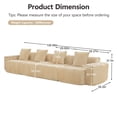 thumbnail image 2 of Newest 138" 4-Seater Modular Velvet Sofa for Living Room, Deep-Seat Design with Throw Pillows & No Assembly Required,Light Camel, 2 of 9