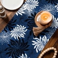 thumbnail image 3 of Blue Black Flowers Table Runner 72 Inches, Modern Abstract Blooms Floral Bed Runner Dresser Scarves Tabletop for Indoor Outdoor Parties/Ceremony/Banquet, 13" x 72", 3 of 9