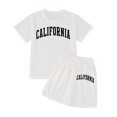 thumbnail image 3 of Hiijoy Big Girls Outfits California Print Short Sleeve T Shirt Shorts Set, Sizes 7-8Y, 3 of 4