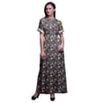 thumbnail image 1 of Bimba Robe Longue Imprimée en Rayonne à Cercles et Triangles Géométriques, Taille Smockée, Fente Latérale, pour Femme - Petit, 1 of 6