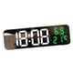 thumbnail image 4 of Reloj despertador con pantalla LED grande y medidor de temperatura, montado en la pared, digital, ajustable. Verde, 4 of 9