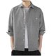 thumbnail image 2 of Blusa y camisa de manga larga con cuello vuelto para hombre, informal, con estampado de botones, de poliéster, 2 of 7