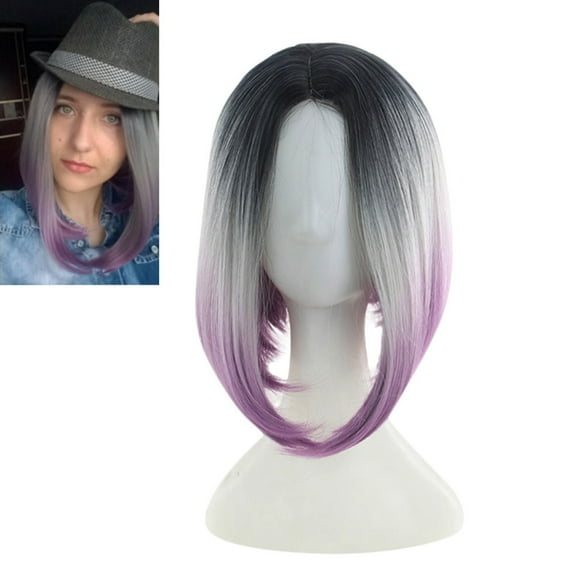 Fashion Synthetic Short Dyeing BOB Mix Color Natural Hair Full Wigs For Women