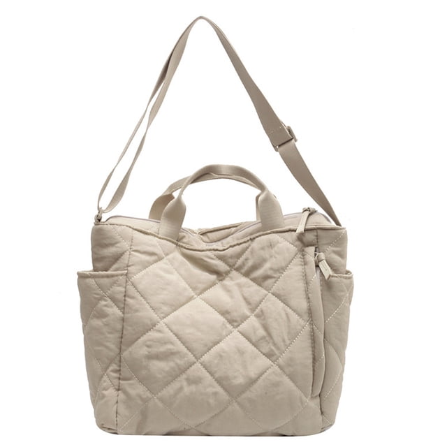 Bolso de mano acolchado para mujer, bolso de mano tipo hobo, ligero, con relleno, de nailon, tipo bandolera