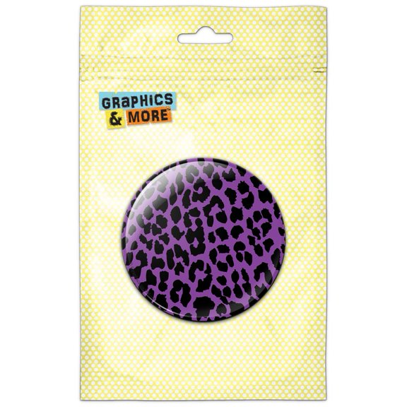 Leopard Print Purple and Black Pinback Button Pin Badge