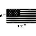 thumbnail image 2 of Subdued Black and Silver USA Flag License Plate Novelty Auto Car Tag Vanity Gift American Patriotic US, 2 of 5