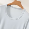 thumbnail image 6 of SSZMDLB Women T-Shirts Short Sleeve Scoop Neck Summer Tops Basic Tee Shirt Comfy Casual Everyday Wear Workout Clothes, Blue M, 6 of 9